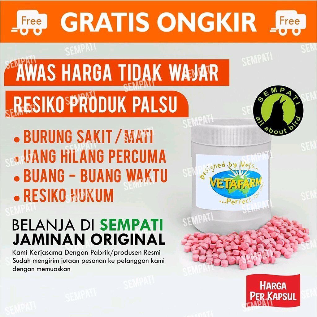SEMPATI MULTIVET VETAFARM VITAMIN BURUNG MERPATI RECOVERY JAMU DOPING PIL MERPATI IMPORT PIGEON PILL