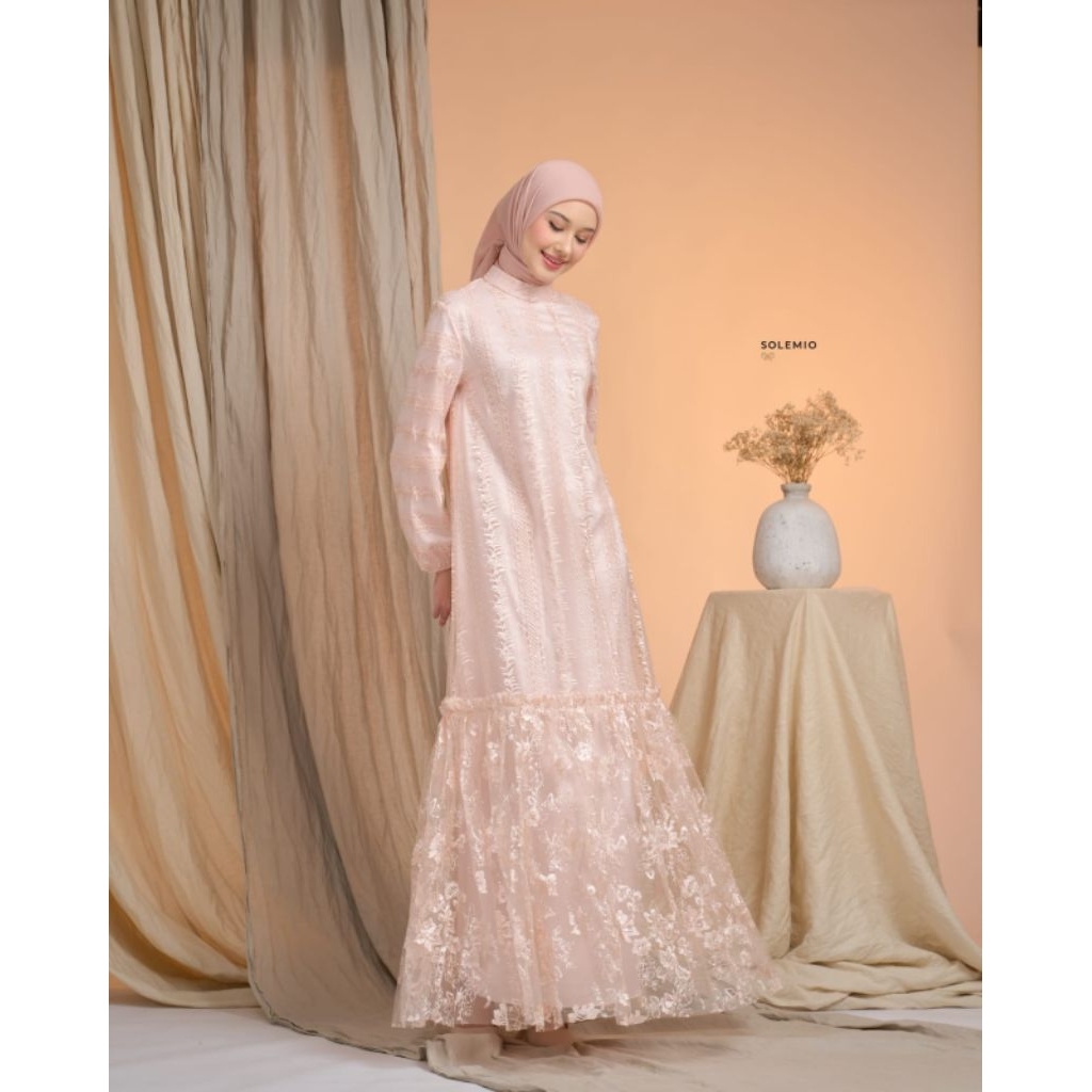 SOLEMIO MAXIDRESS / TERUSAN /DRESS / GAUN PANJANG / GAMIS  /BUSANA MUSLIM ELEGANT MEWAH IMPORT