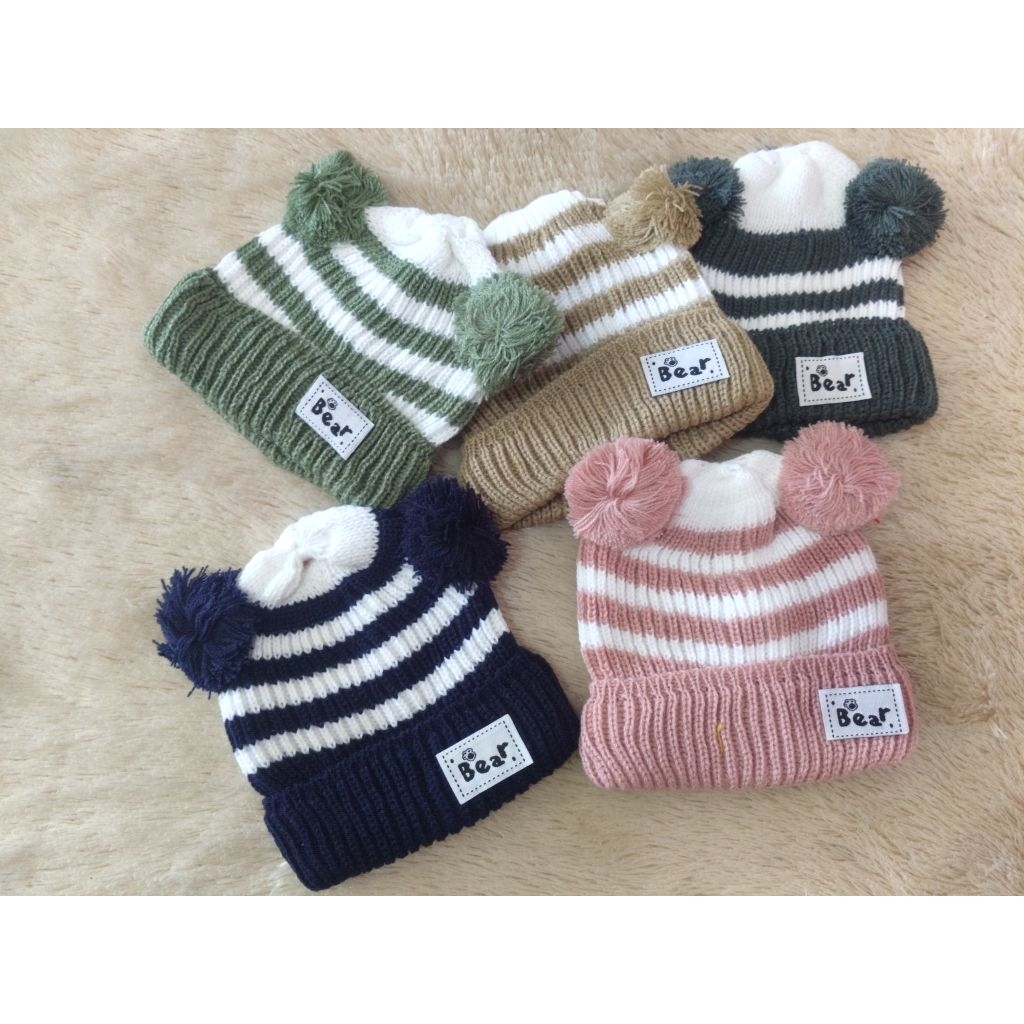 TOPI RAJUT SALUR//TOPI RAJUT POM-POM//TOPI RAJUT BABY//TOPI RAJUT BEAR
