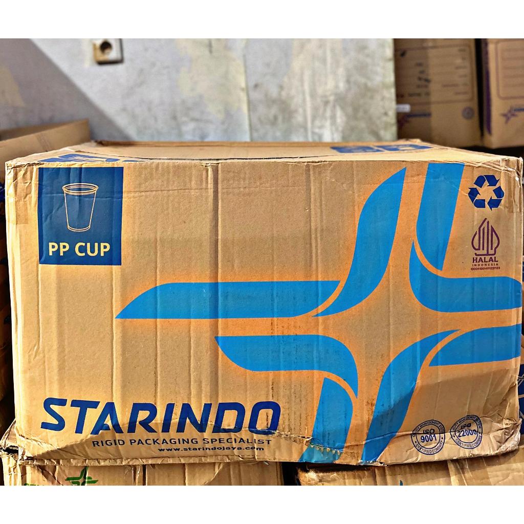 GELAS POP ICE/GELAS PLASTIK BENING/GELAS OZ UKURAN 12 OZ 14 OZ DAN 16 OZ STARINDO 1 DUS 2000 PCS