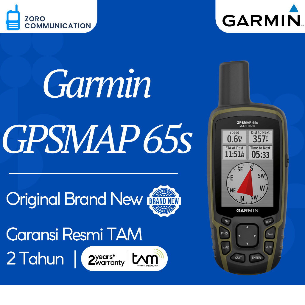 Garmin GPSMAP 65s – GPS Handheld Baru Original Garansi Resmi TAM 2 Tahun Garmin GPS 65s 65 s