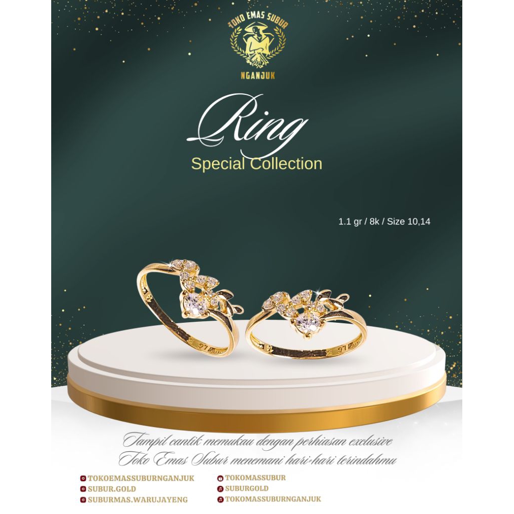 Cincin model daun 8k