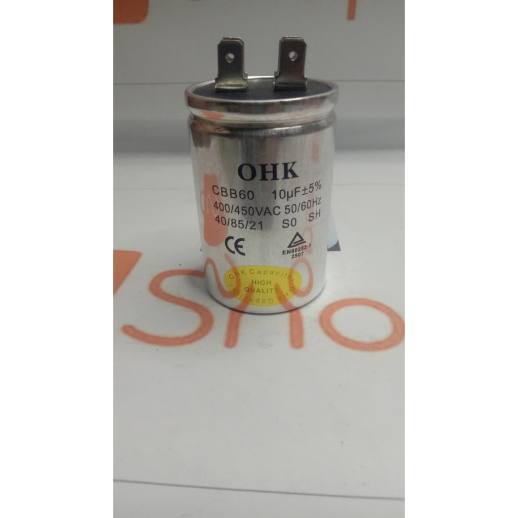 KAPASITOR/CAPACITOR AC 2 SOKET 10 UF 400/450V MEREK OHK