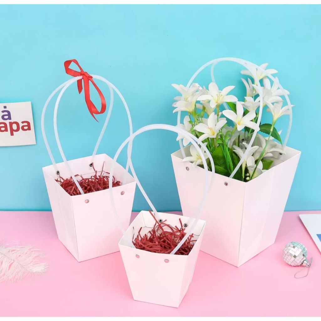 Trapesium Flower Paper and Plastic Bag/Tas Kertas dan Plastik karangan bunga / Flower Bloom Bag Hamp