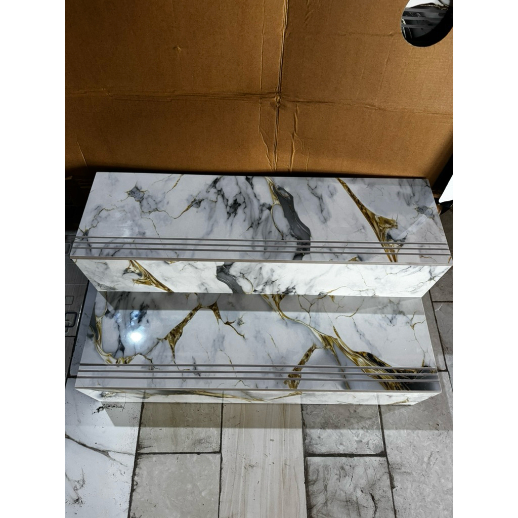 costume granit anak tangga motif marmer abu corak emas 30x100 20x100