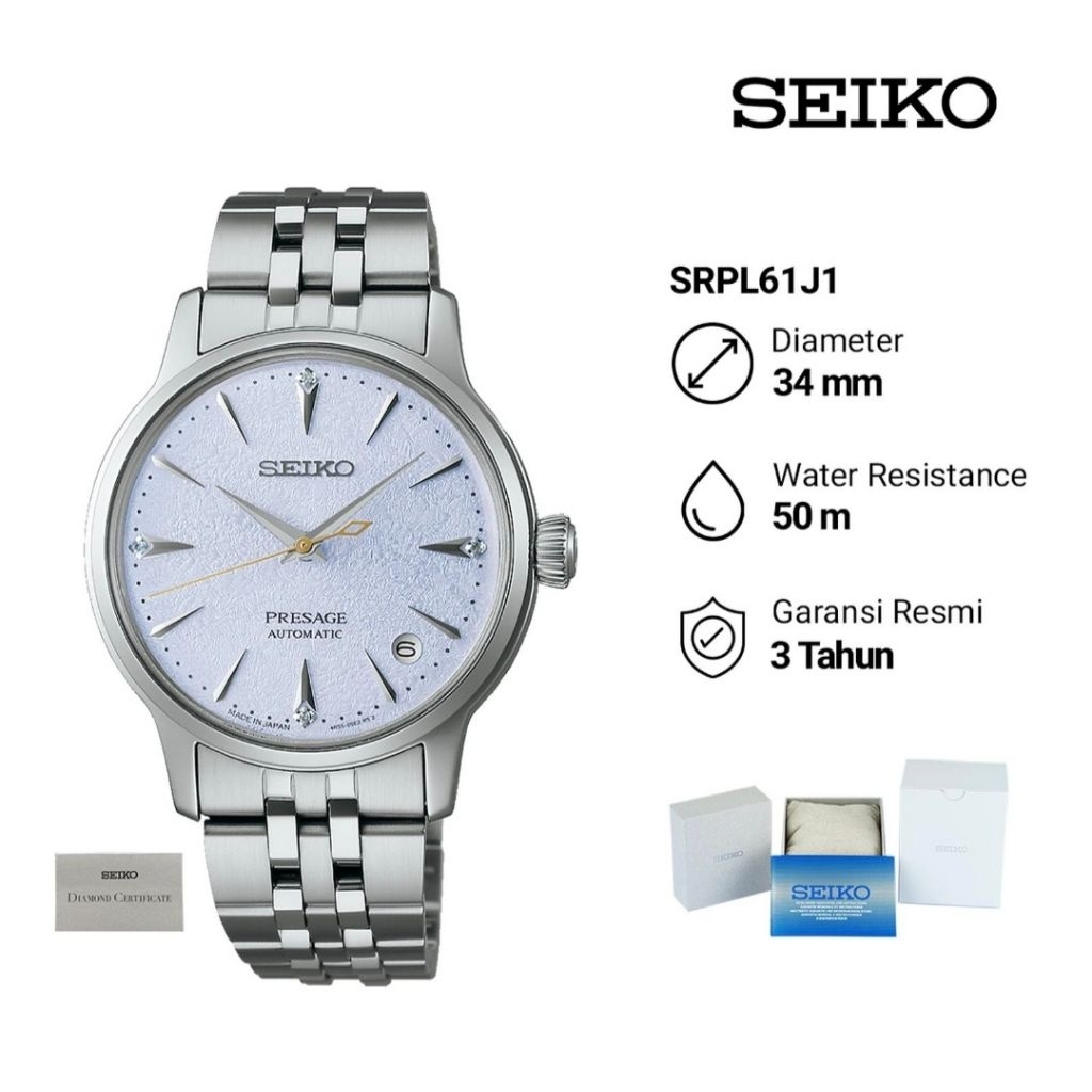 Seiko Presage Cocktail Time SRPL61J1 Automatic Jam Tangan Wanita Original