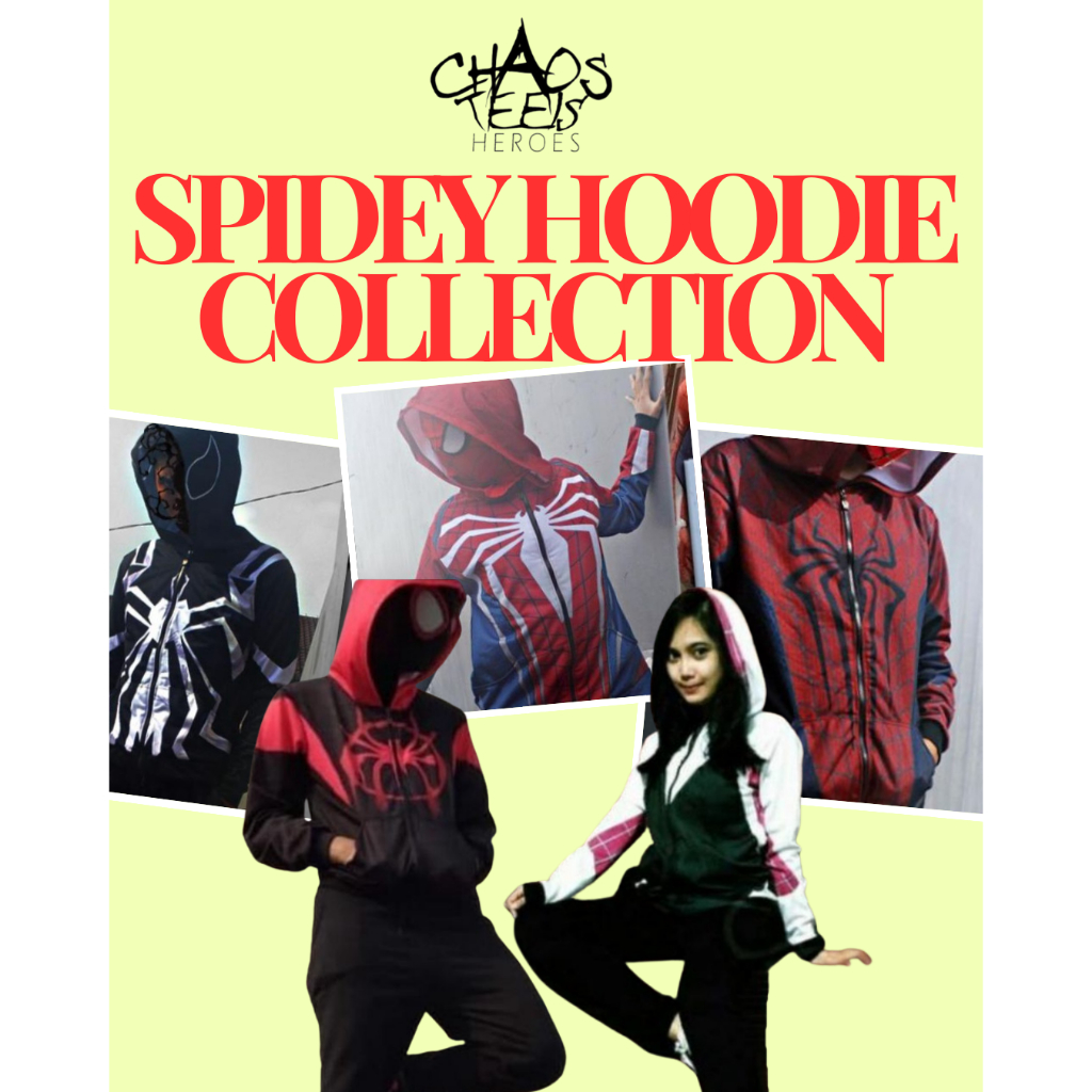 jaket hoodie spider-man spider gwen miles spider verse