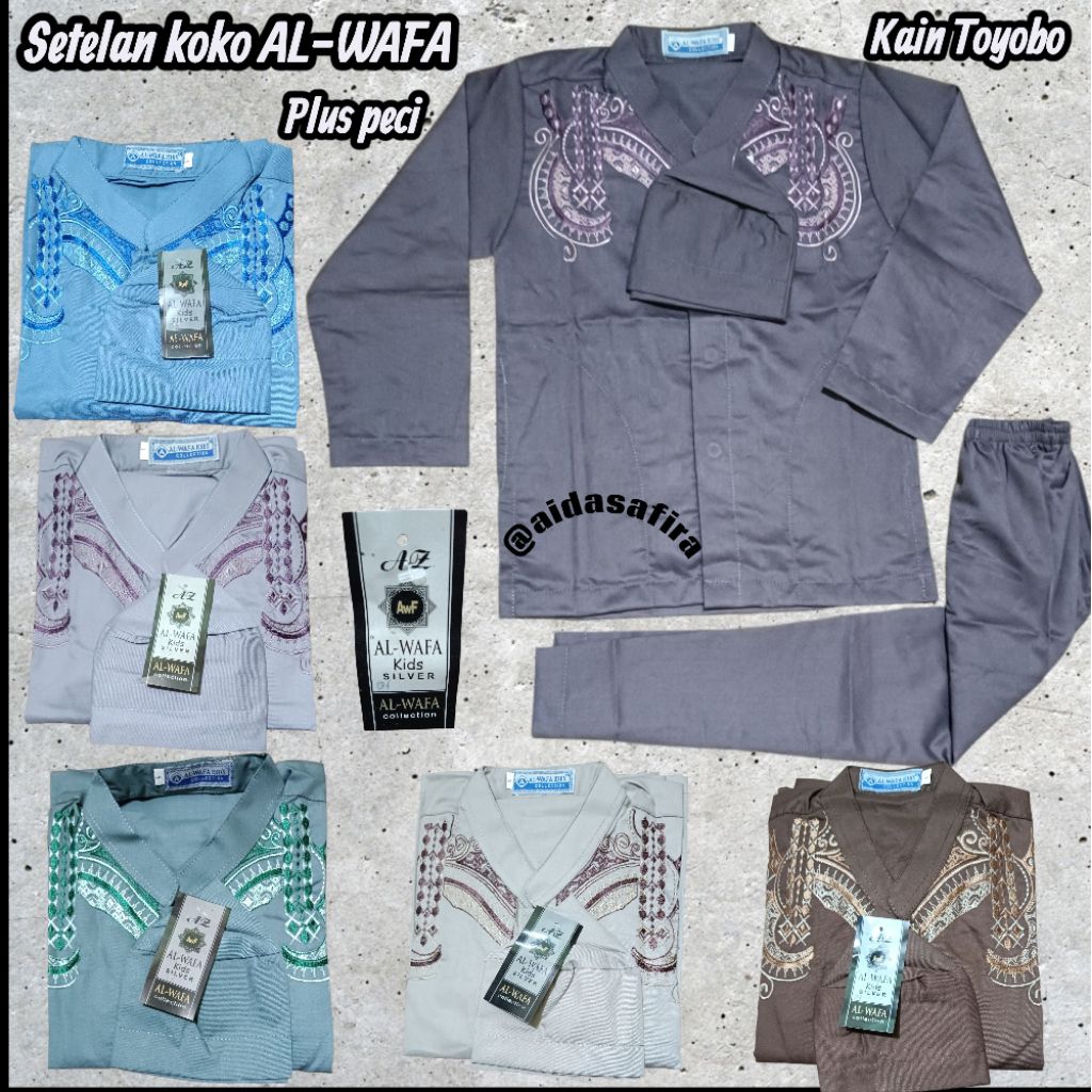 (AL-WAFA) SETELAN KOKO ANAK LAKI LAKI AL-WAFA KIDS/SETELAN KOKO ANAK UMUR 3 -12 TAHUN