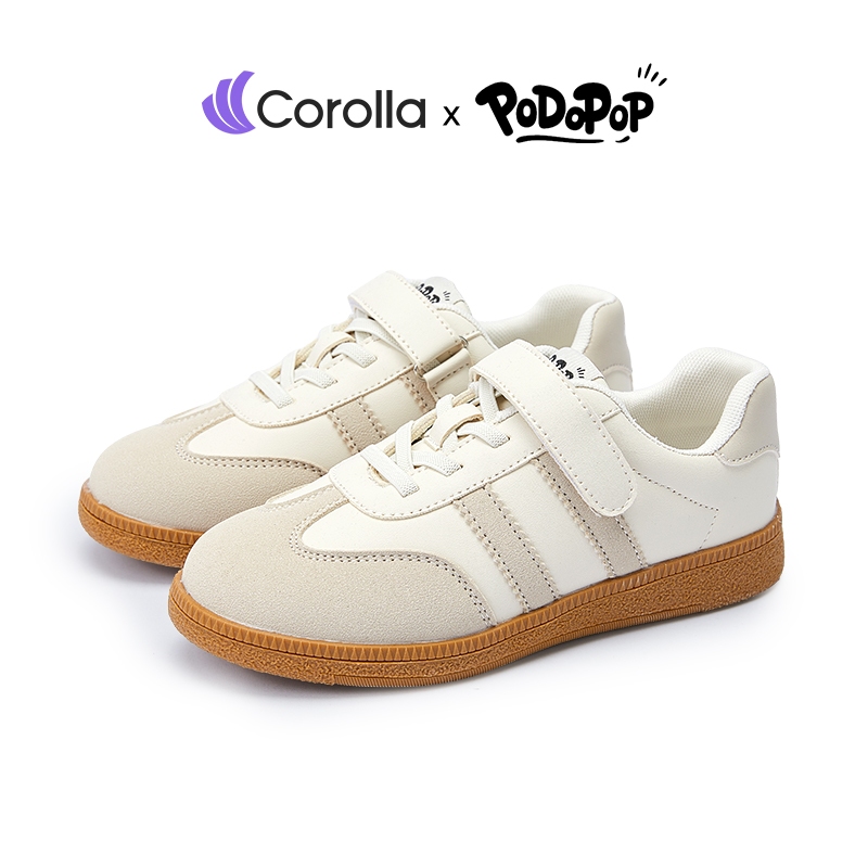 COROLLA—Samba Sepatu Anak Sneakers Kids Kasual Aman Nyaman Antibakteri Warna Hitam Beige