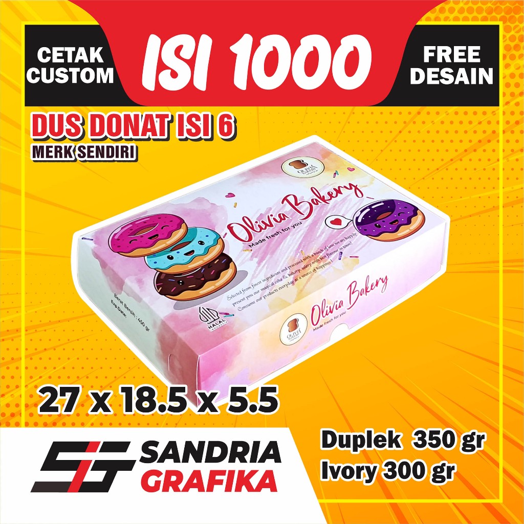 DUS DONAT ISI 6 / BOX DONAT ISI 6 CUSTOM / 27 X 18.5 X 5.5
