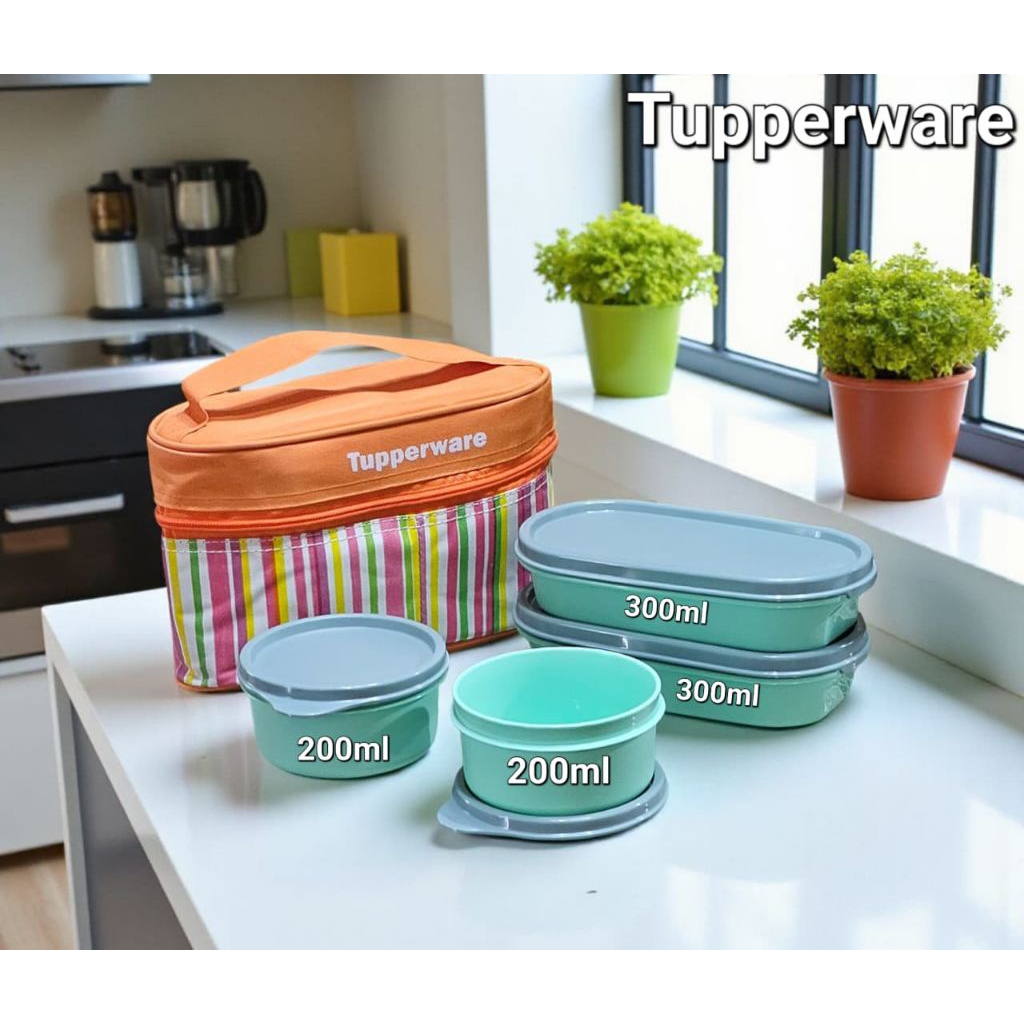 Set Bekal Tupperware Oval Anak dan Dewasa Ori
