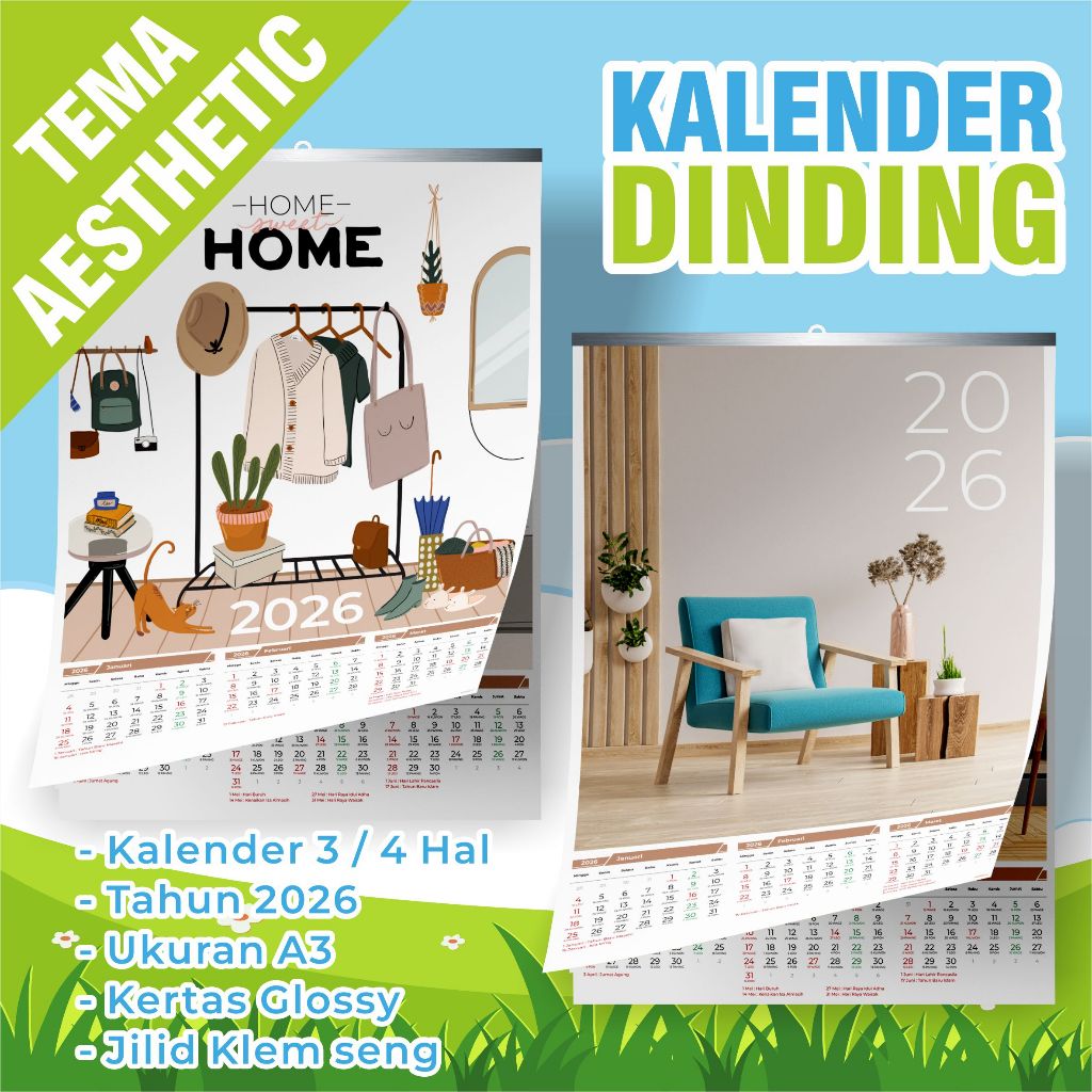 Kalender dinding AESTHETIC - Kalender poster aesthetic