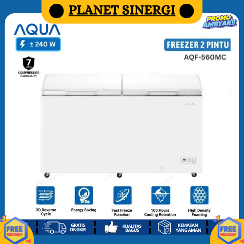 FREEZER AQUA 2 PINTU AQF-560MC/ 502 L GARANSI RESMI