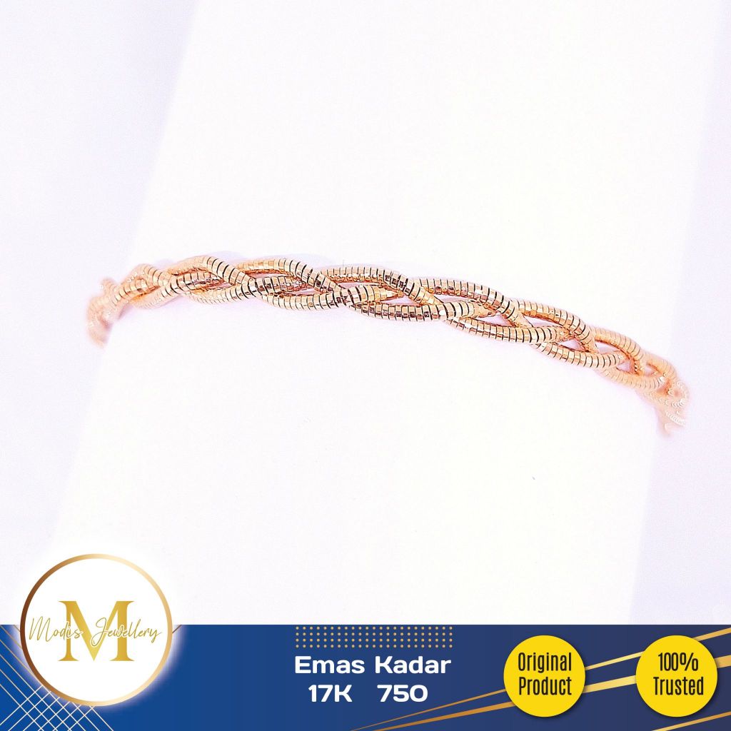 MODIS JEWELLERY - Gelang Choker Kepang Rosegold - Emas 17k  750