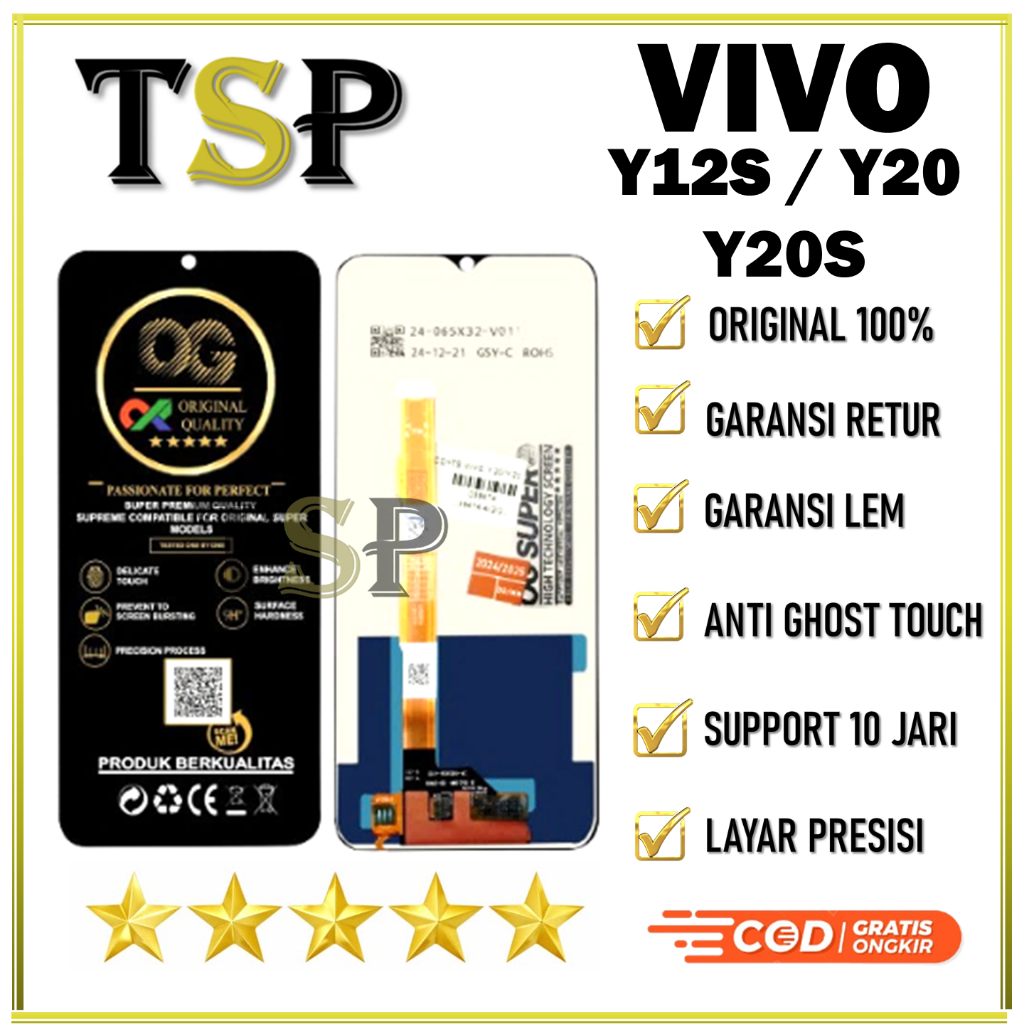 ORIGINAL LCD VIVO Y12S / Y20  Y20S ORIGINAL 100% NEW FULLSET