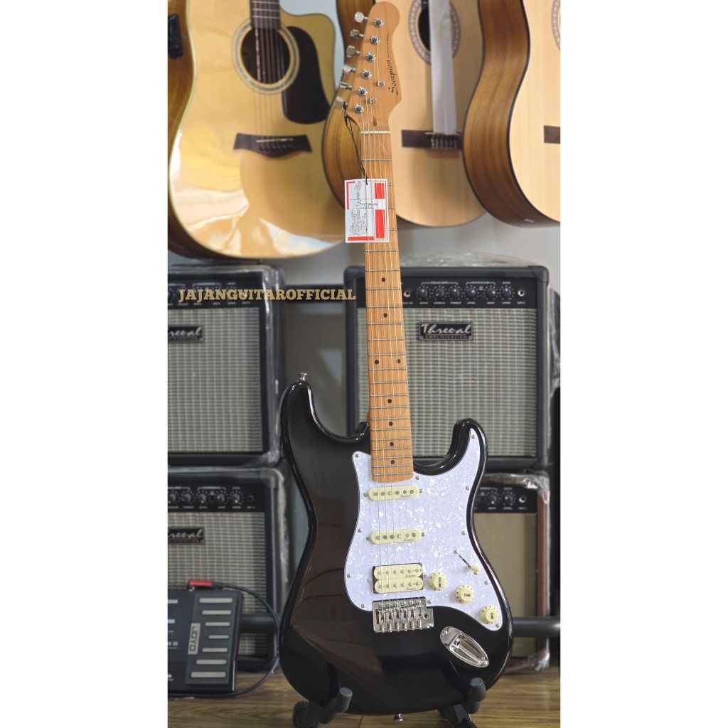 Gitar Scorpion JS22 BK - Gitar Elektrik Scorpion JS22 BK Original - Gitar Scorpion JS22 BK Original