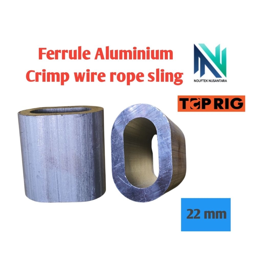 Ferrule aluminium 22mm crimp wire rope sling TOPRIG