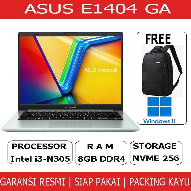 LAPTOP ASUS VIVOBOOK E1404GA i3-N305/8GB/256GB/14" FHD/W11 OHS / NOTEBOOK/LEPTOP