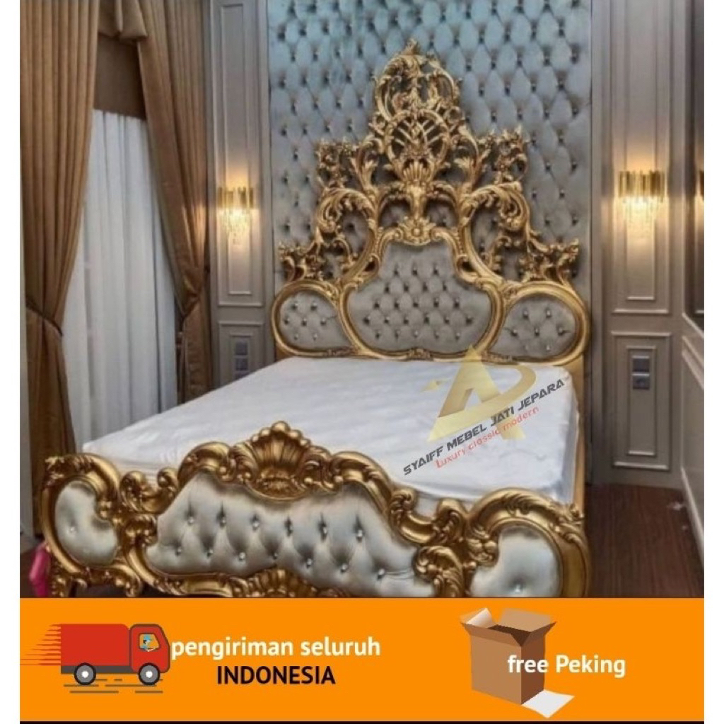 Tempat tidur ukir jati mewah jepara