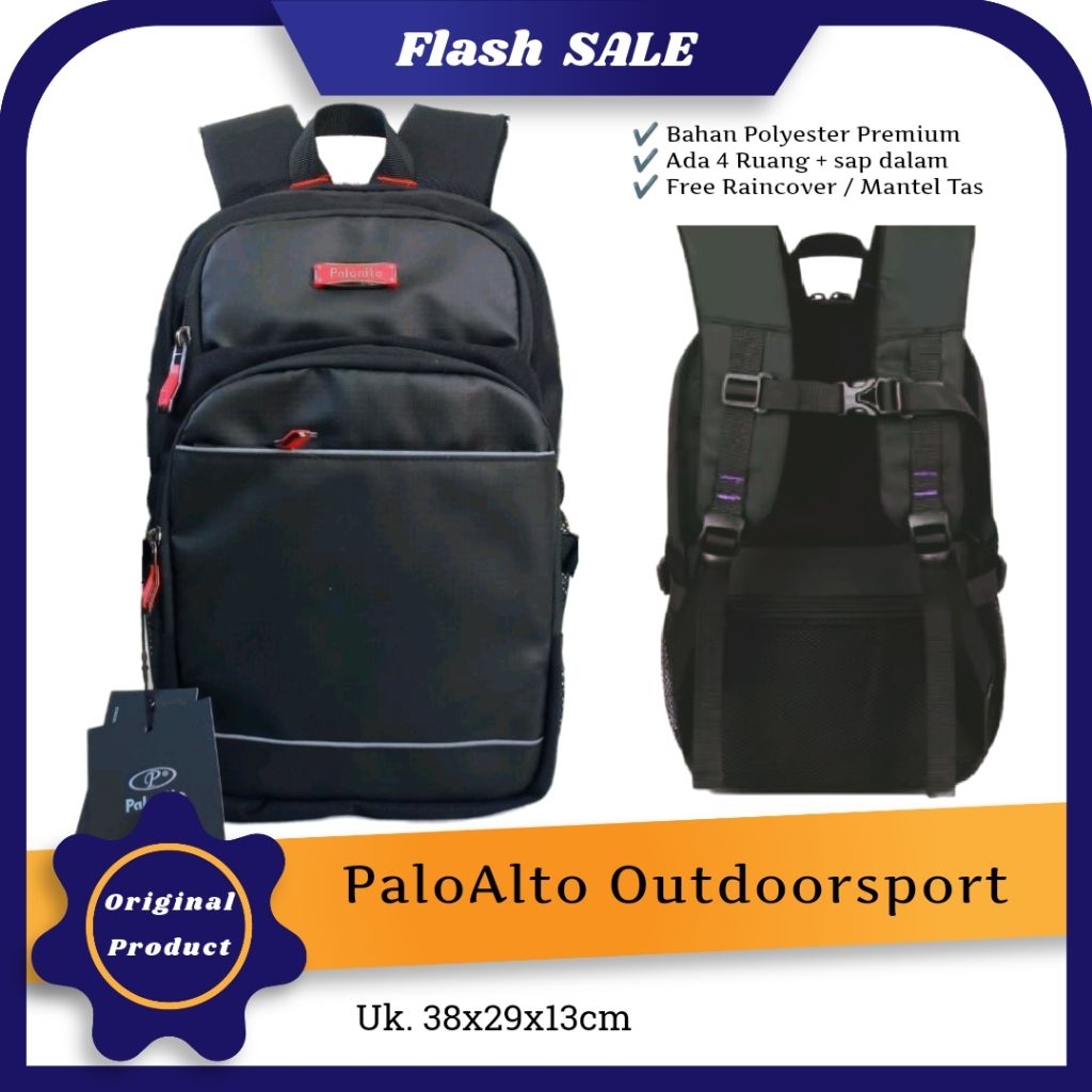 Ransel Sekolah ALTO Hitam Polos Tas Alto Outdoor Sport