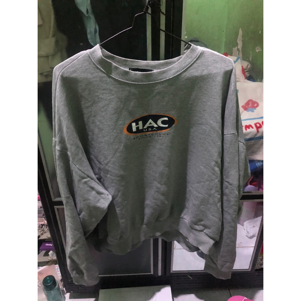 Crewneck HAHA CROSS Warna Abu