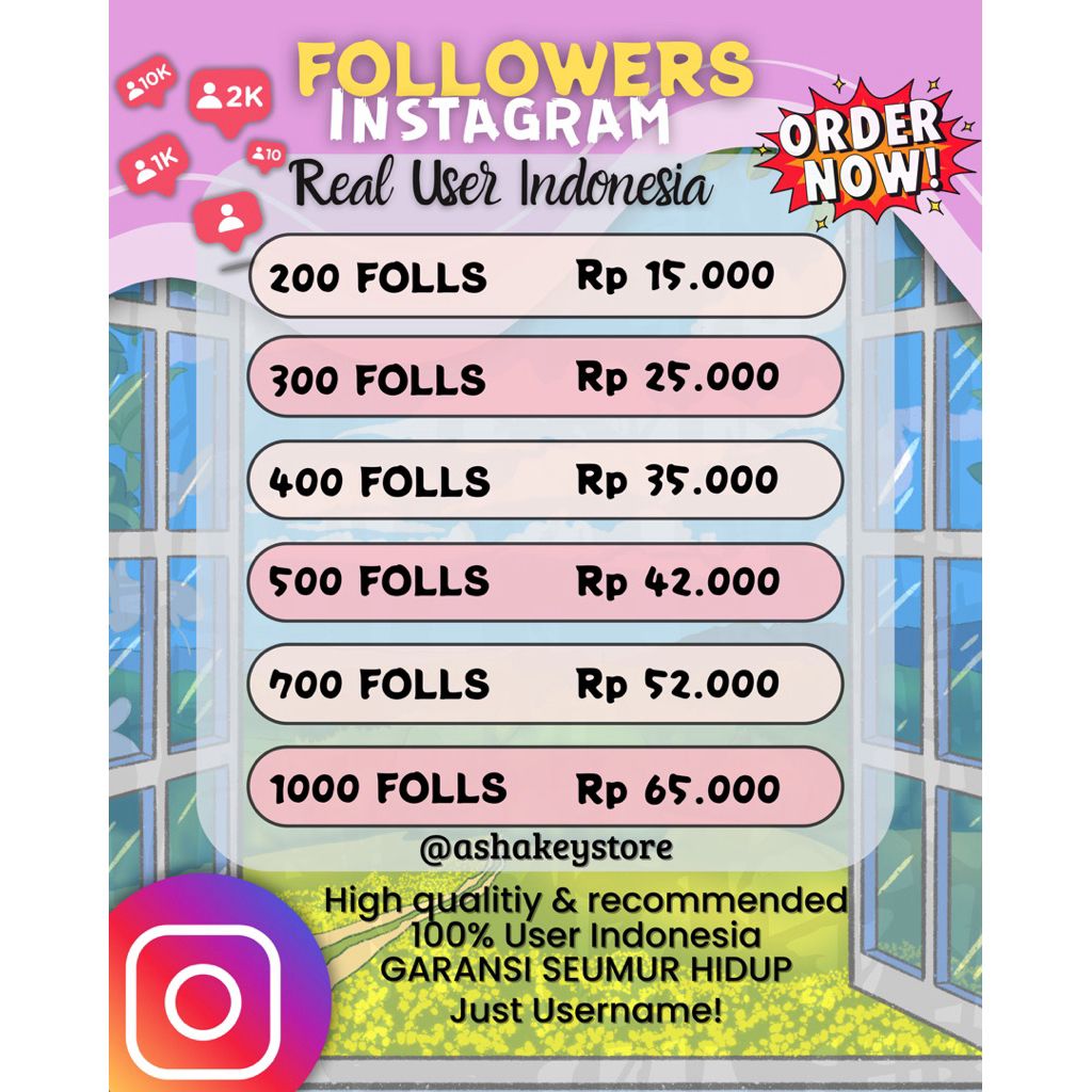 FOLLOWERS IG INDONESIA REAL AKUN AKTIF LIAT STORY ✅