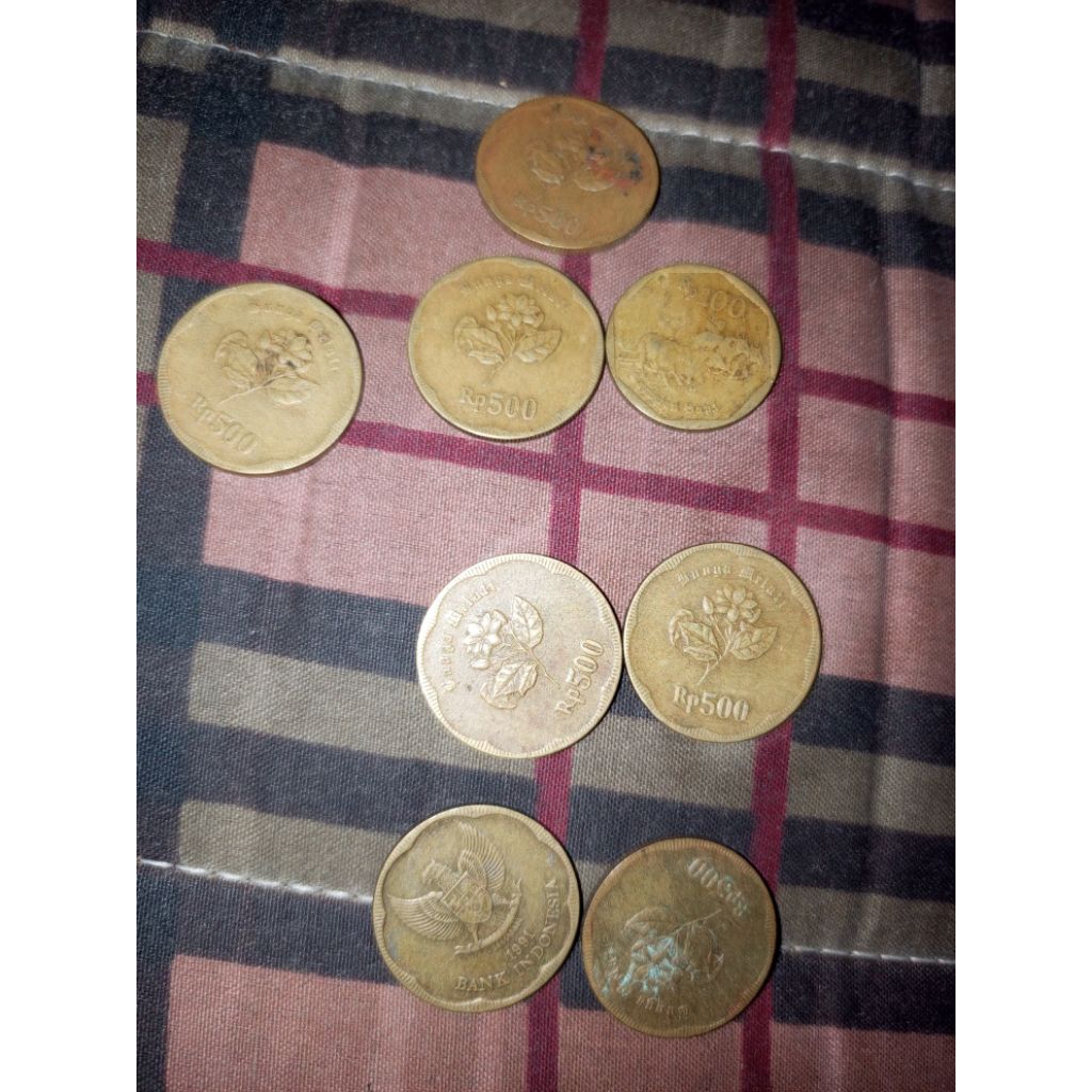 uang kuno pecahan koin 500 tahun 1992