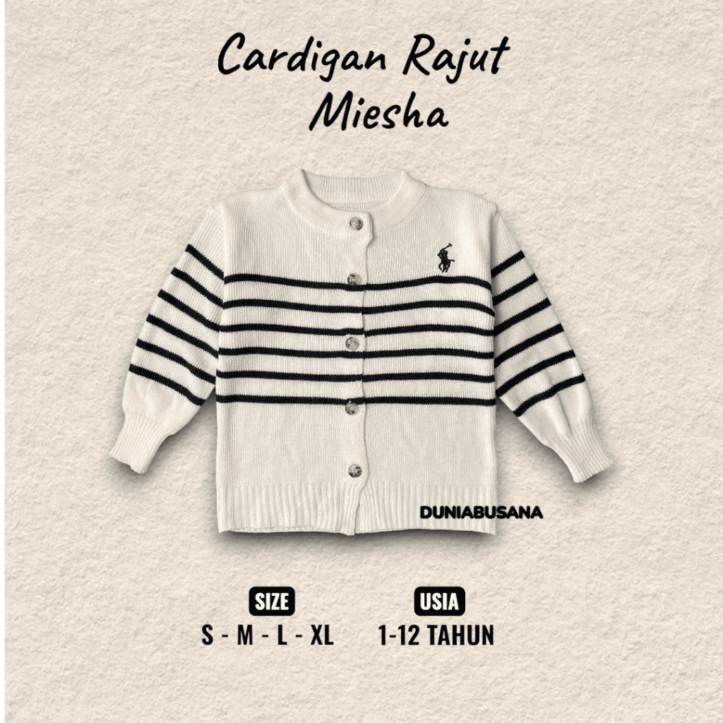 12.12 Miesha cardigan rajut anak perempuan sweater rajut anak perempuan usia 1-12 tahun