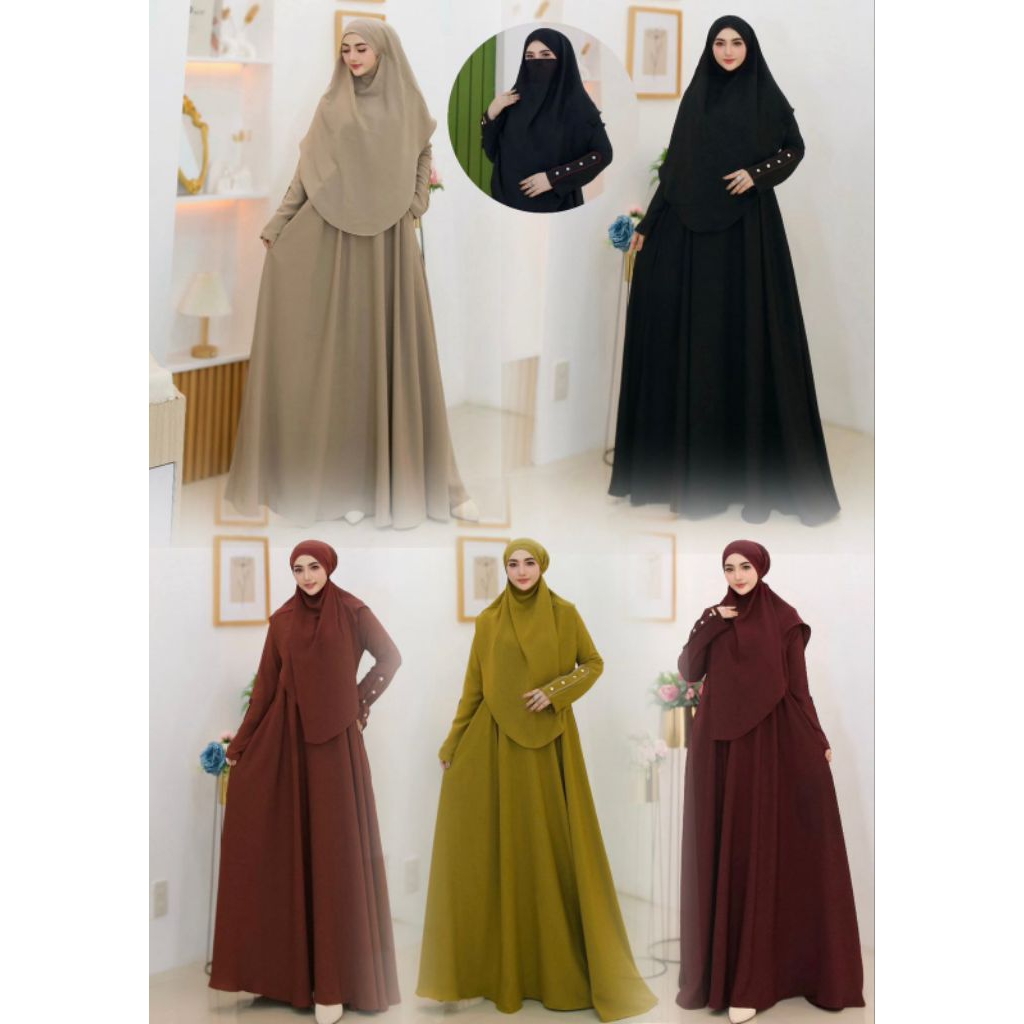 Maryam Abaya Set Hijab | Abaya Premium | Abaya Polos
