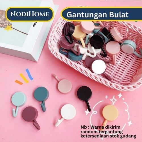 Gantungan Hook Bulat Polos Tempel Tembok Wall Hook Stiker Dinding Kail Tempel Kuat Serbaguna
