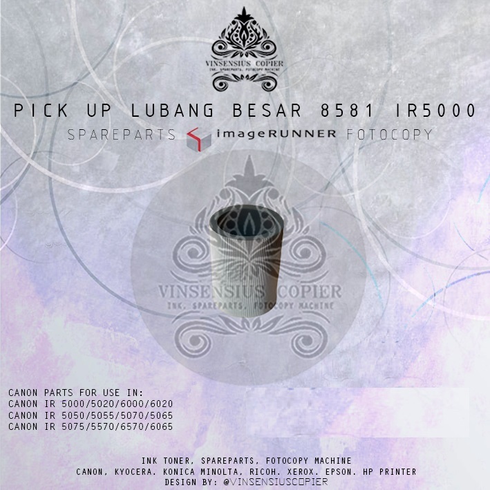Pickup Roll Kertas Lubang Besar Canon IR 5570 6570 6065 5050 5070 5065 Fotocopy FB1-8581-000 Rubber 