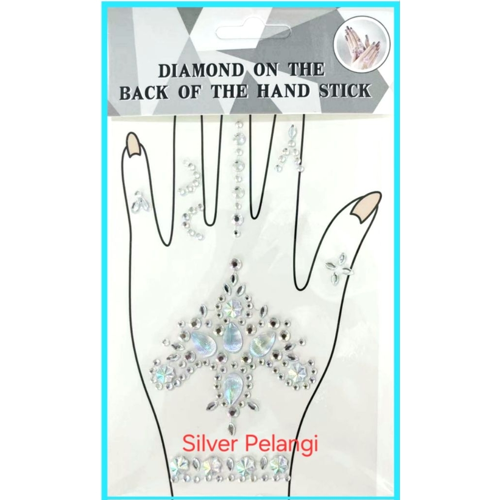 1pc Stiker Tempel Tangan Henna Pengantin