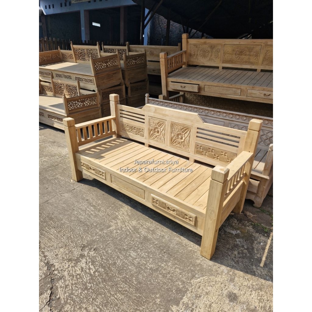 Bangku Bale Bale Jati Jepara I Bale Bale Jati Jepara I Resban Jati I Bangku Jati I Kursi Santai Jati