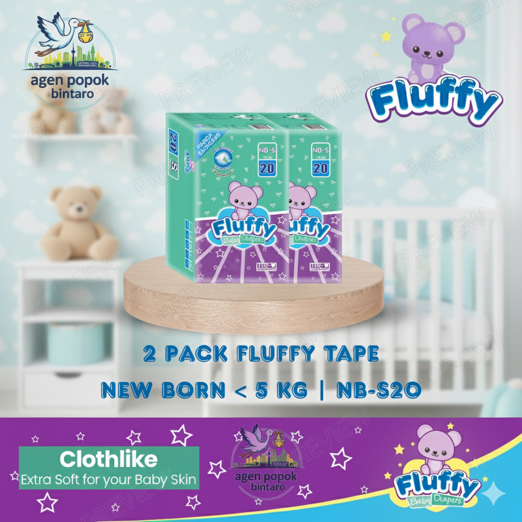 2 Ball Pampers Fluffy Bayi Perekat Tape NB S M L – S20 S40 | Diapers Murah Anti Bocor & Ruam PROMO