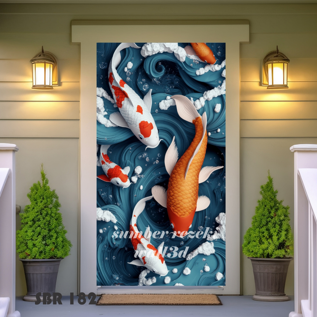 Dekorasi Dinding Stiker Ikan Koi 3d, Wallpaper Stiker Dinding Ikan Koi 3d Terlaris, Stiker Ikan Koi 
