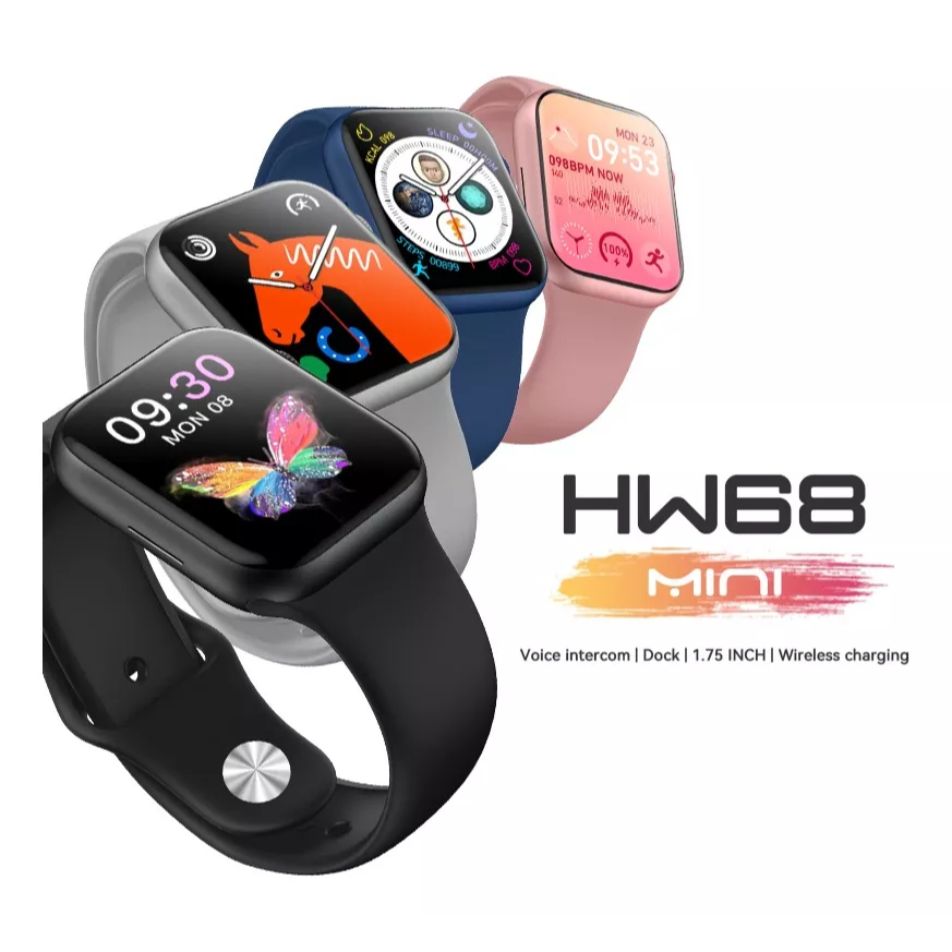 Jual Smartwatch HW68 Mini Smart Watch Women Series 8 Max 1.75 inch Body Temperature NFC Jam Tangan W