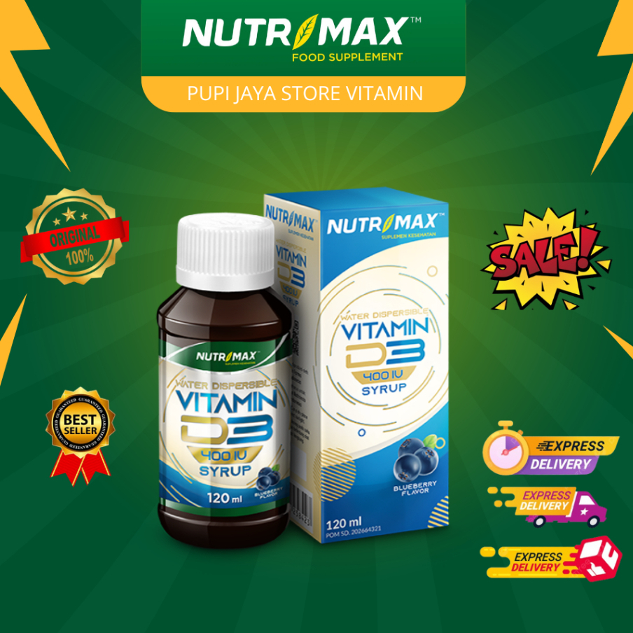 Nutrimax Vitamin Vit D3 Anak Ibu Hamil 400 IU Sirup | Suplementasi Vitamin D3