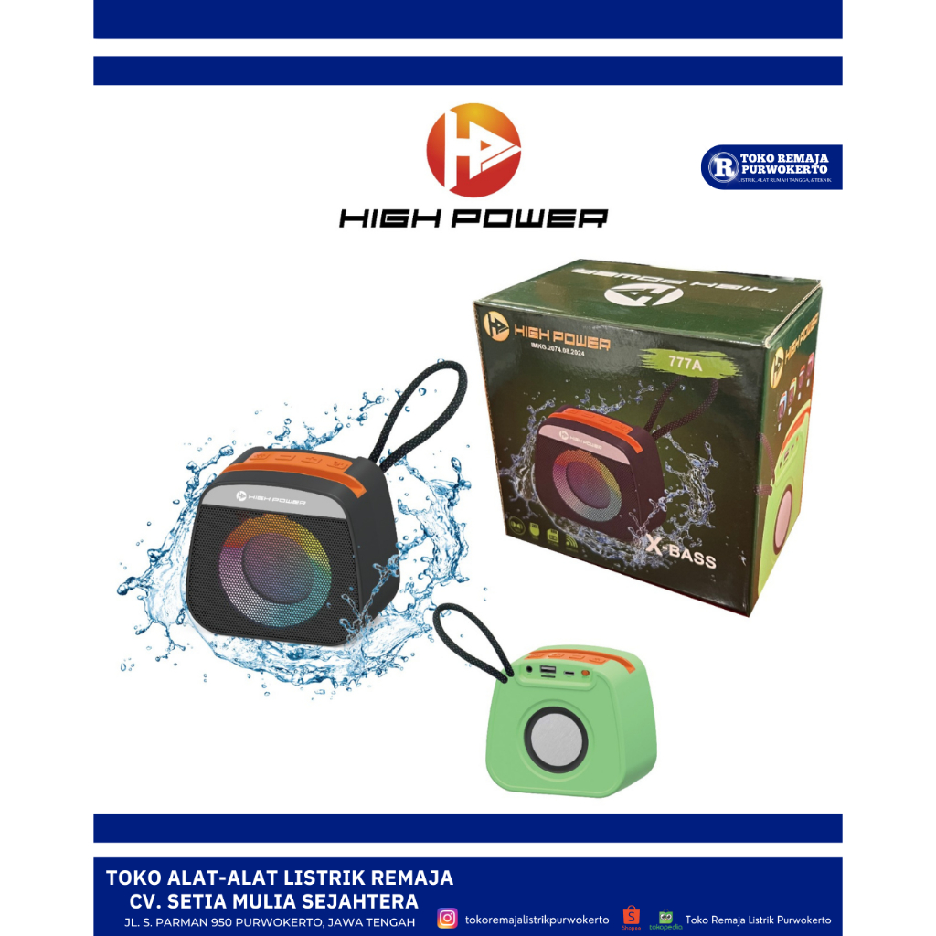 Speaker Portable Bluetooth Wireless Anti Air High Power 777A X - BASS