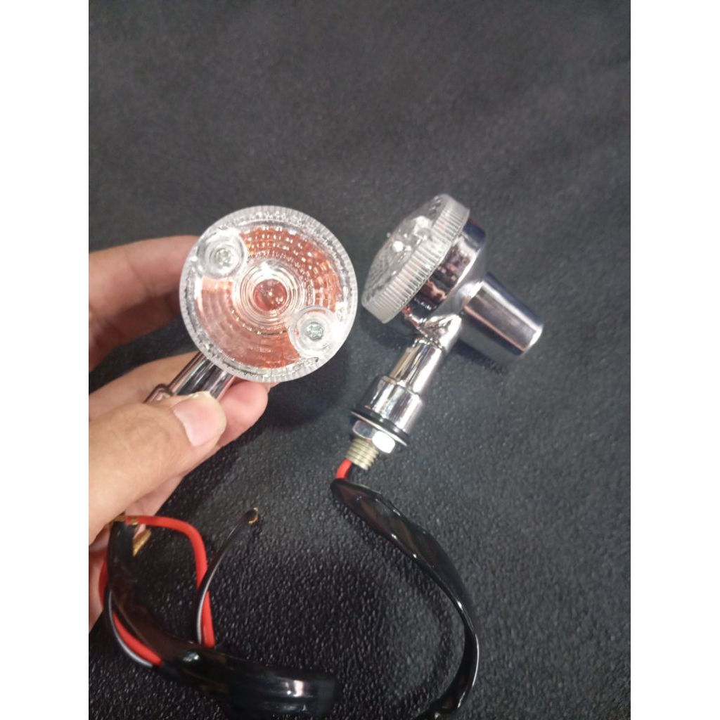 lampu sen depan scoopy, reteng mini retro klasik chrome