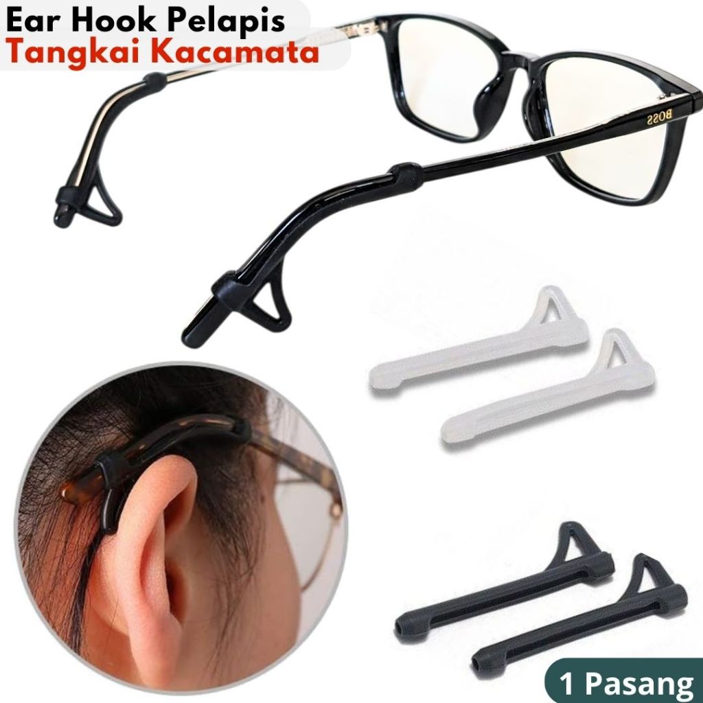 Earhook Kacamata Silicone Anti Slip Pengait Tangkai Pengganjal Kacamata Karet Anti Jatuh Slip Anti A