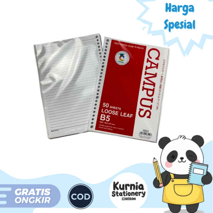 Kiky Loose Leaf Refill B5 50 Lembar / Kertas Isi Ulang Binder (satuan)