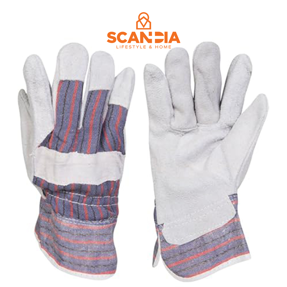 SCANDIA Garden Gloves Mens Leather Grey (OT0020) - Perkebunan Sarung Tangan Awet Bersih Sarung Tanga