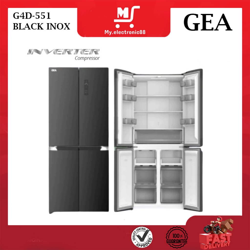 GEA KULKAS 4 PINTU G4D-551 BLACK INOX