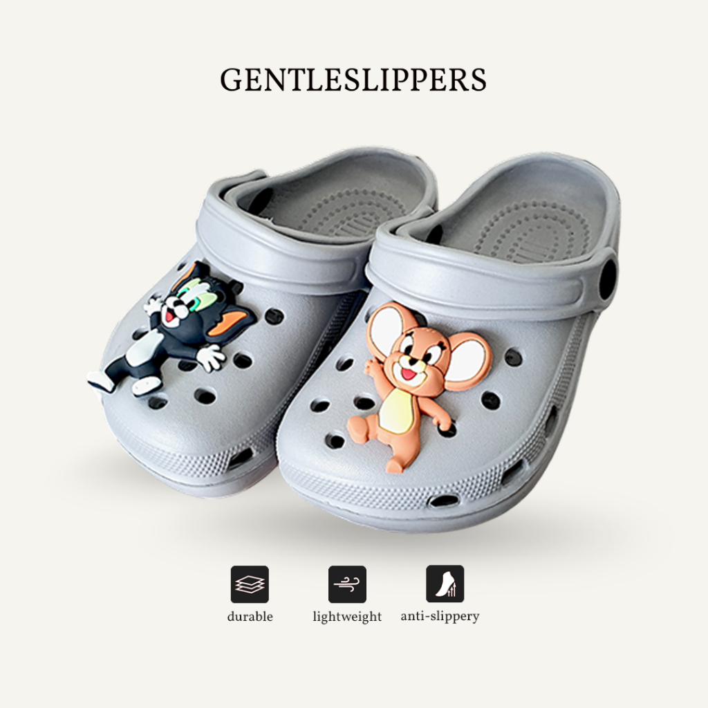 Slippers Sandal Anak Laki-Laki dan Perempuan Model Kodok Baim Anti Slip Nyaman Dengan Pin 3D Kartun 