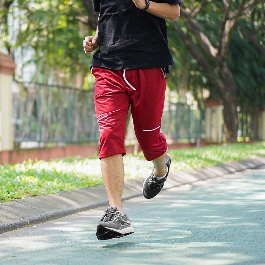 Qomishu - celana pendek celana pendek pria 3/4 short pants pria celana pendek polos