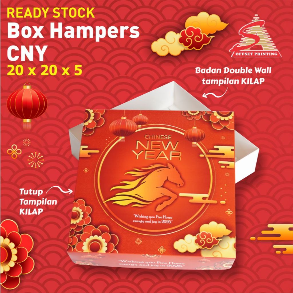 Box Imlek Motif Kuda 20x20x5