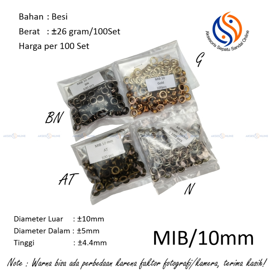 Mata Itik Besi 10mm (100set)