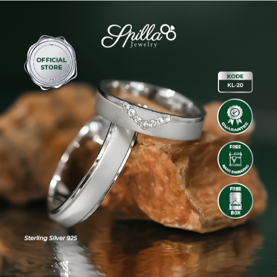 Spilla Jewelry Cincin Couple Pasangan KL-20 Bahan Perak