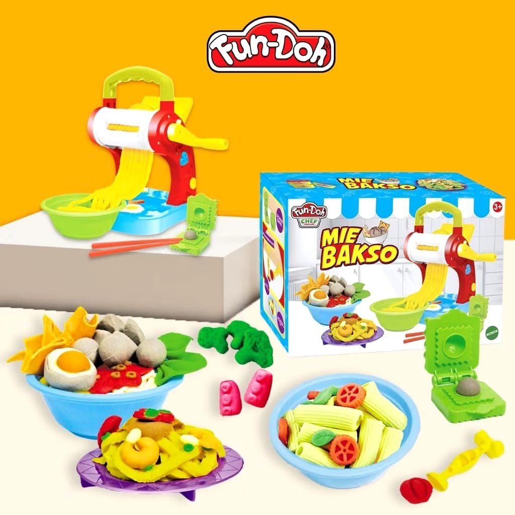 MIE BAKSO FUN DOH CHEF MAINAN ANAK / MAIN MASAK / PEMBUAT MIE / MAINAN ANAK / FUNDOH / LILIN MAINAN 
