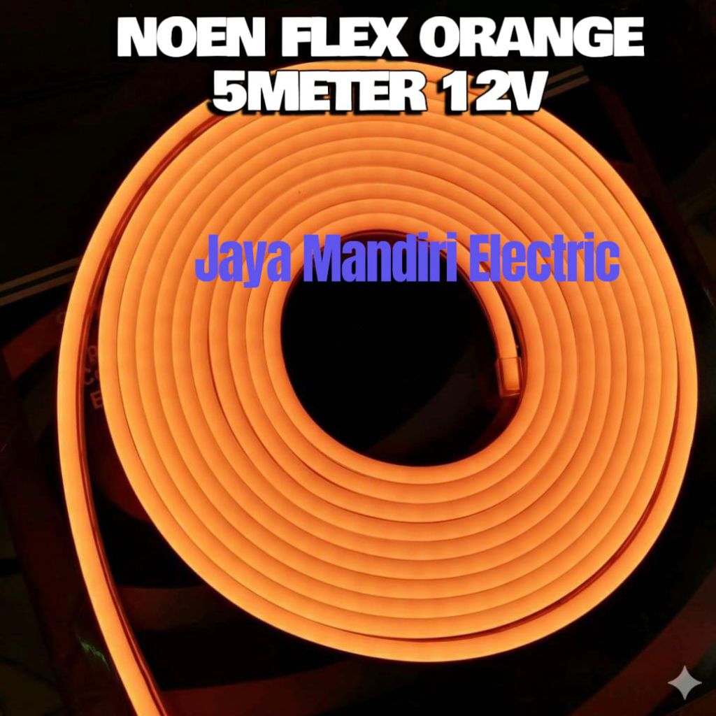 Lampu Led Neon Flex Strip Felxible 5m Kuning 5 Mtr Led Selang Neon 5 meter DOT LESS Dc 12v Ip 65 Put